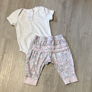 Laura Ashley Gray and Pink Kids Matching Set